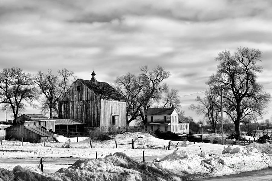 Winter Photograph - Nebraska Farm in Winter by Nikolyn McDonald