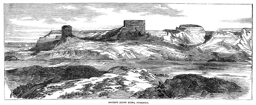Nebraska Ruins, 1858 Painting by Granger
