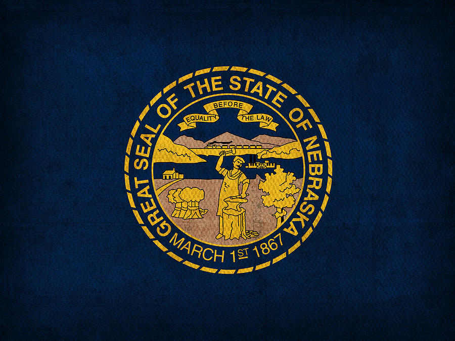 Omaha Mixed Media - Nebraska State Flag Art on Worn Canvas by Design Turnpike