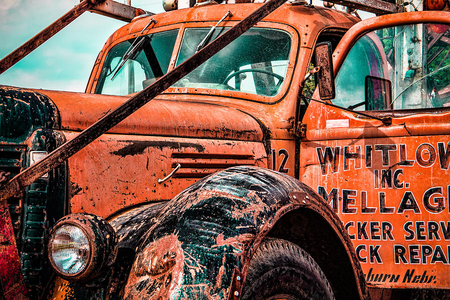 Vintage Photograph - Nebraska Truck Repair by Steven Bateson
