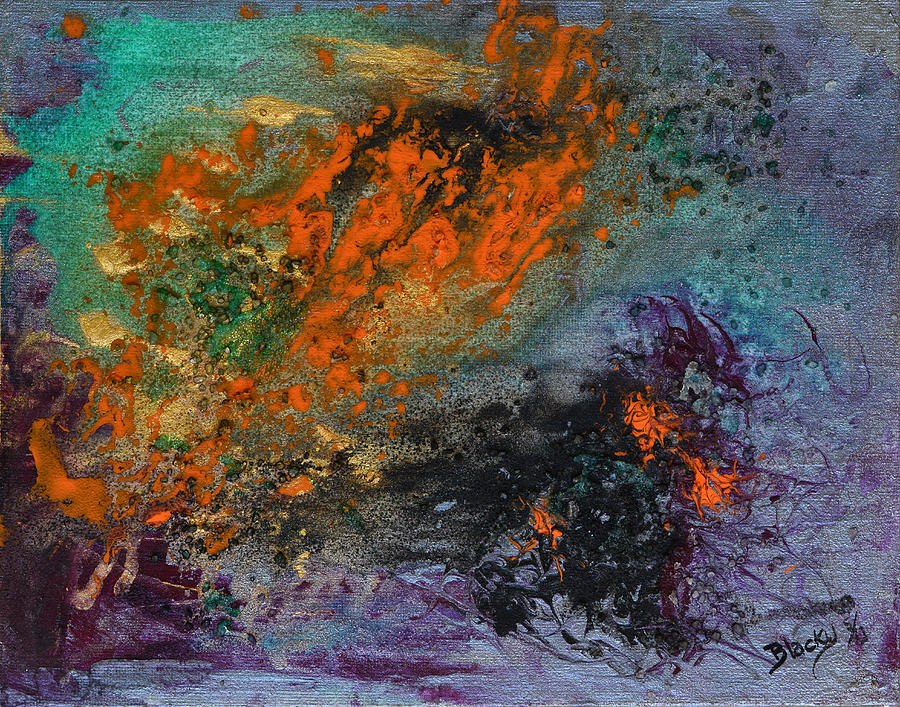 Abstract Mixed Media - Nebula Cloud  by Donna Blackhall