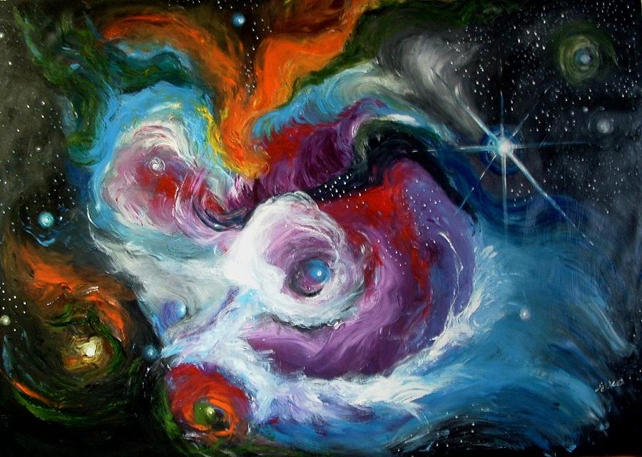 Nature Painting - Nebula Lazarus Orion Galaxy by Elizabeth Kawala