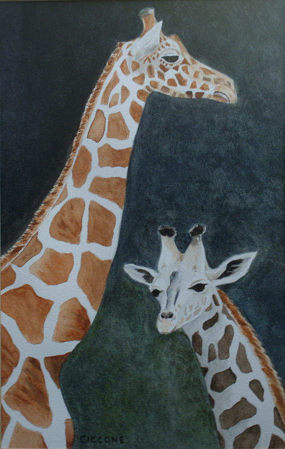 Giraffe Painting - Neck and Neck by Jill Ciccone Pike