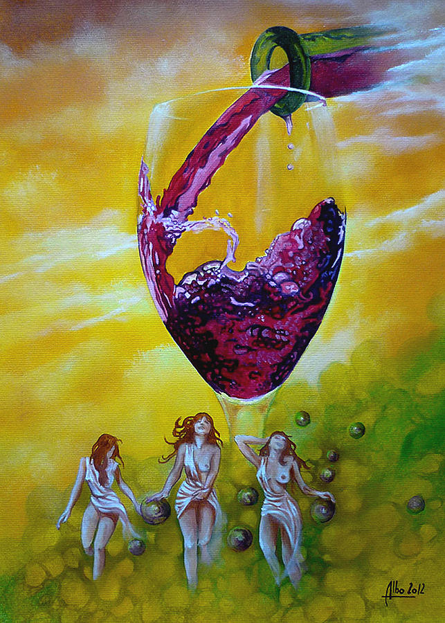 Wine Painting - Nectar Celeste by Didier Albo
