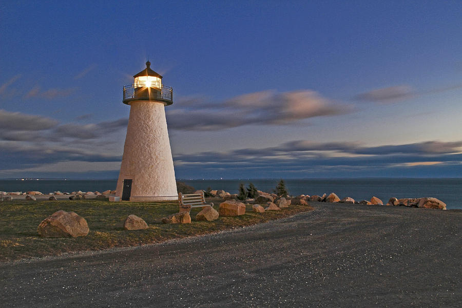 Neds Point Lighthouse in Evening Photograph by Nautical Chartworks