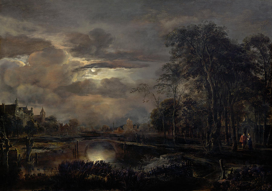 Neer Moonlit Landscape, C1648 Painting by Granger