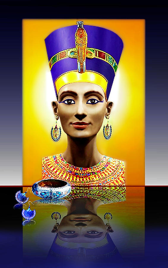 Queen Digital Art - Nefertiti  The  Beautiful by Hartmut Jager