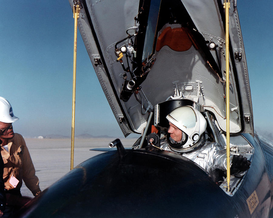 Airplane Photograph - Neil Armstrong As X-15 Test Pilot by Nasa