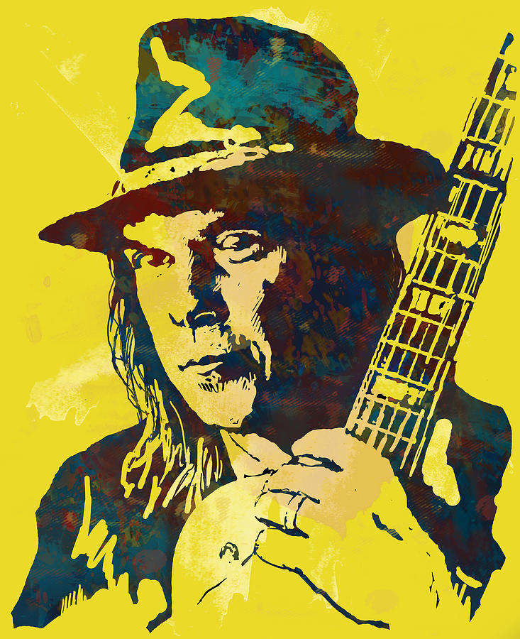 Portrait Photograph - Neil Young pop artsketch portrait poster by Kim Wang