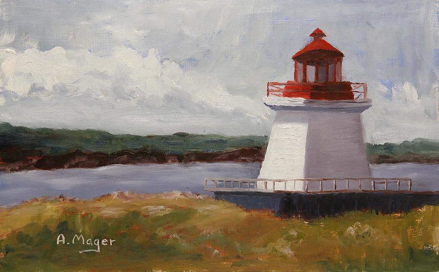Neils Harbor Painting by Alan Mager