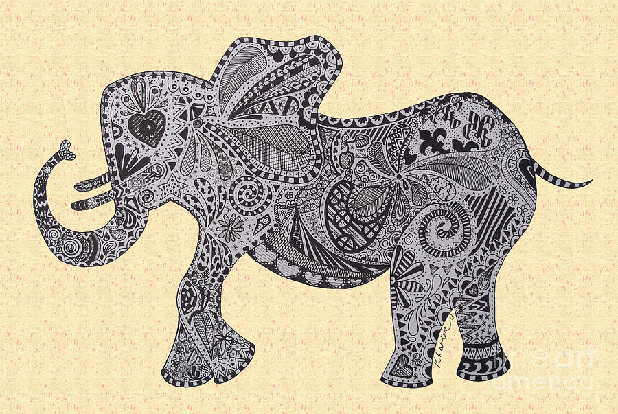 Nelly the Elephant Sprinkles Drawing by Karen Larter - Fine Art America