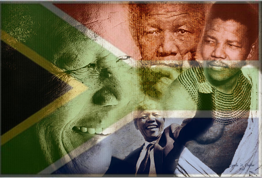Nelson Mandela - Flag Digital Art by Lynda Payton