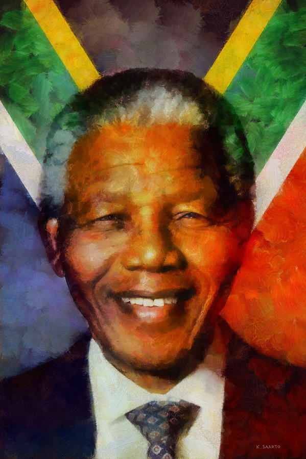 Nelson Mandela 1918-2013 Digital Art by Kai Saarto