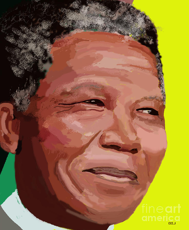 Nelson Mandela Digital Art by David Jackson