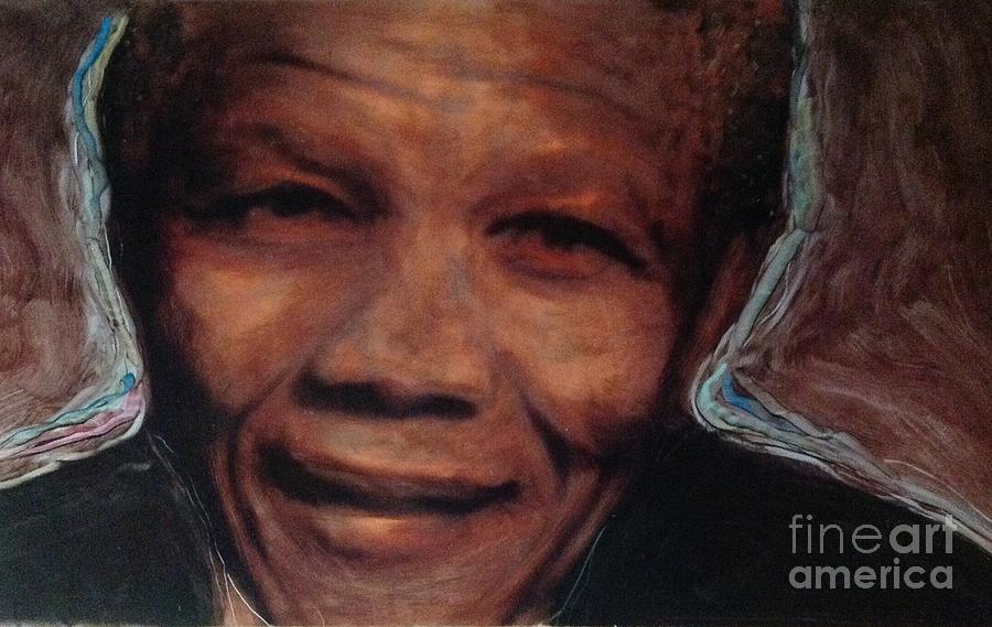 Nelson Mandela  Mixed Media by FeatherStone Studio Julie A Miller