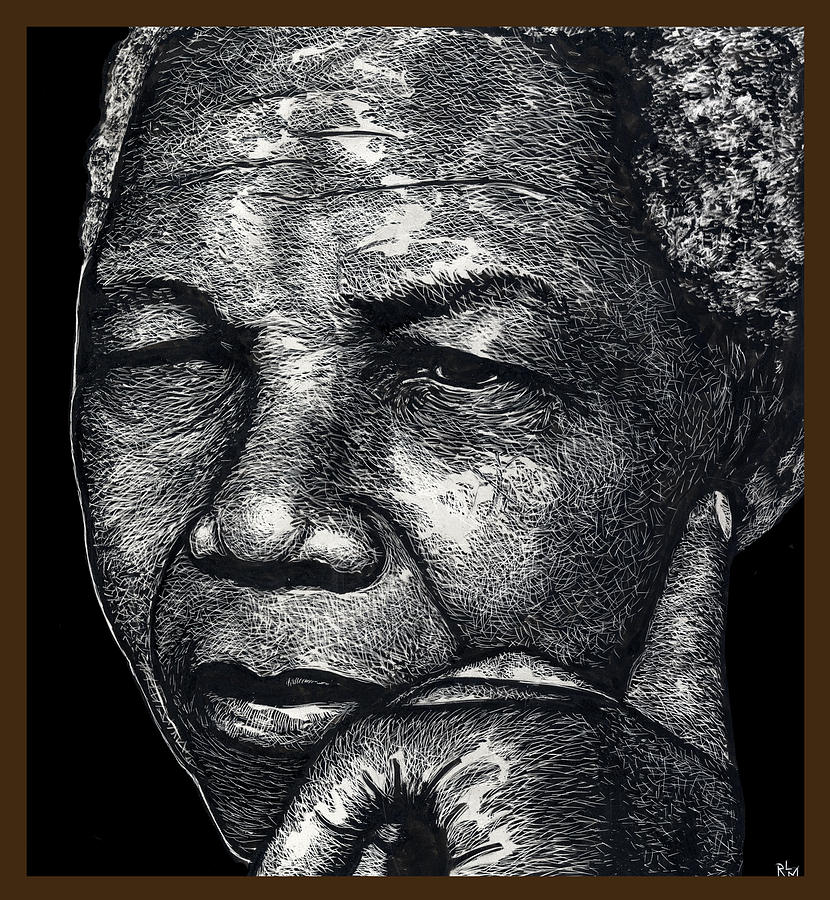 Nelson Mandela Portrait Mixed Media by Ricardo Levins Morales
