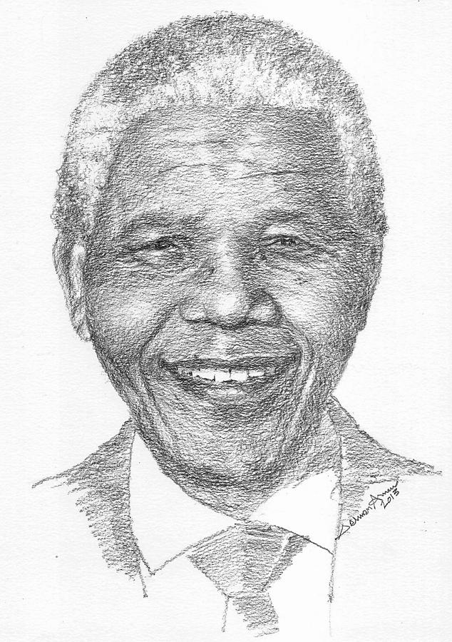 Figure drawing Art Portrait Sketch, Nelson Mandela, white, monochrome, head  png | PNGWing