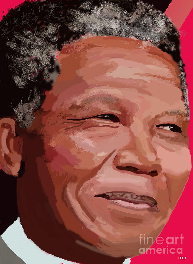 Nelson Rolihlahla Mandela Digital Art by David Jackson
