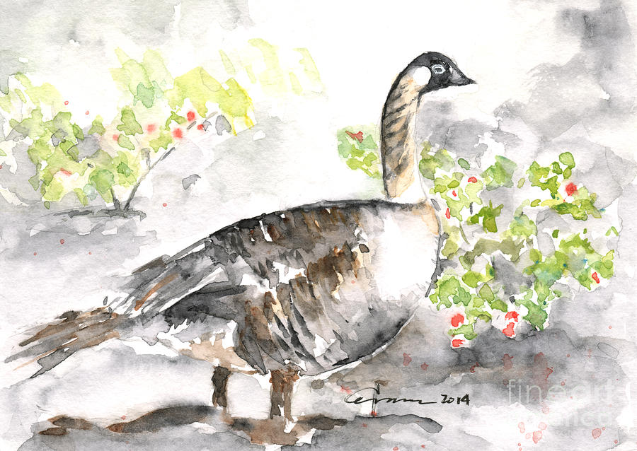 Nene #2 - Hawaiian Goose Painting by Claudia Hafner