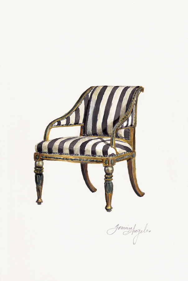 Black And White Painting - Neoclassical Armchair by Jazmin Angeles