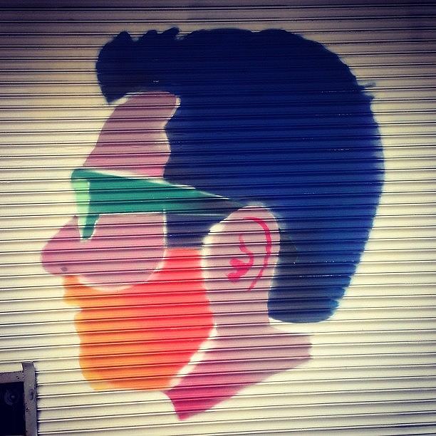 New York City Photograph - Neon Beard. #nyc #grafitti by Shane Roberts
