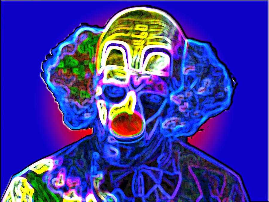 Neon Clown Painting by Bryan Burnham - Fine Art America