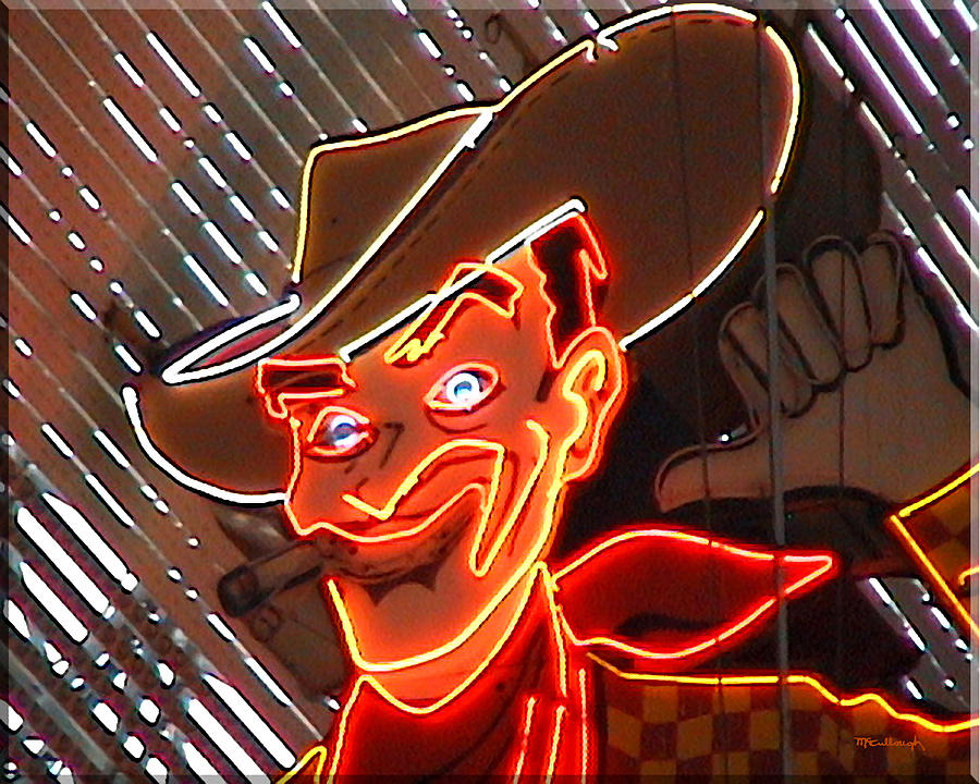 Neon Cowboy of  Las Vegas Photograph by Duane McCullough
