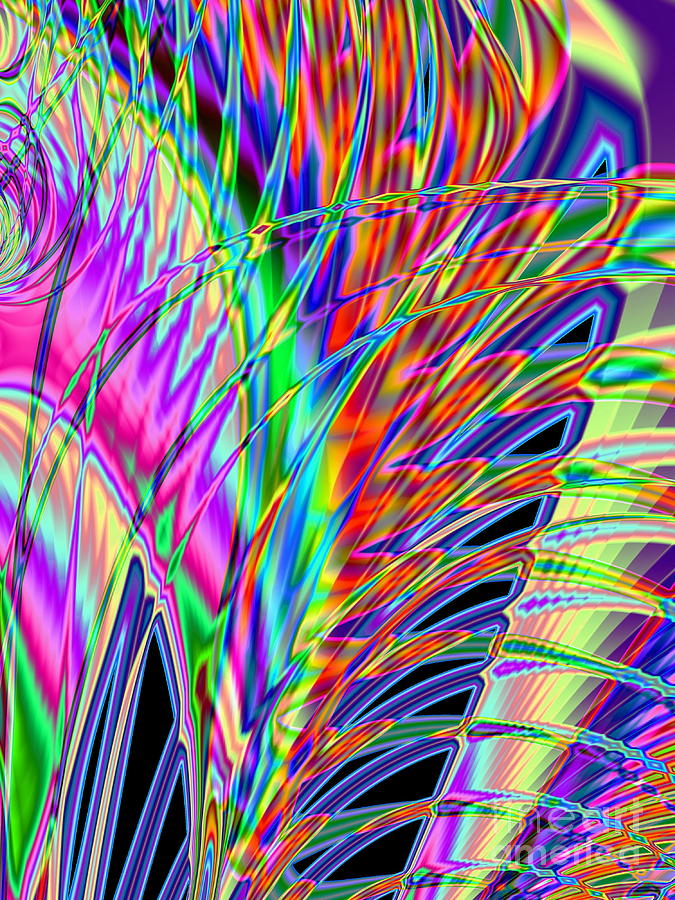 Neon Feathers Digital Art by Sharon Woerner