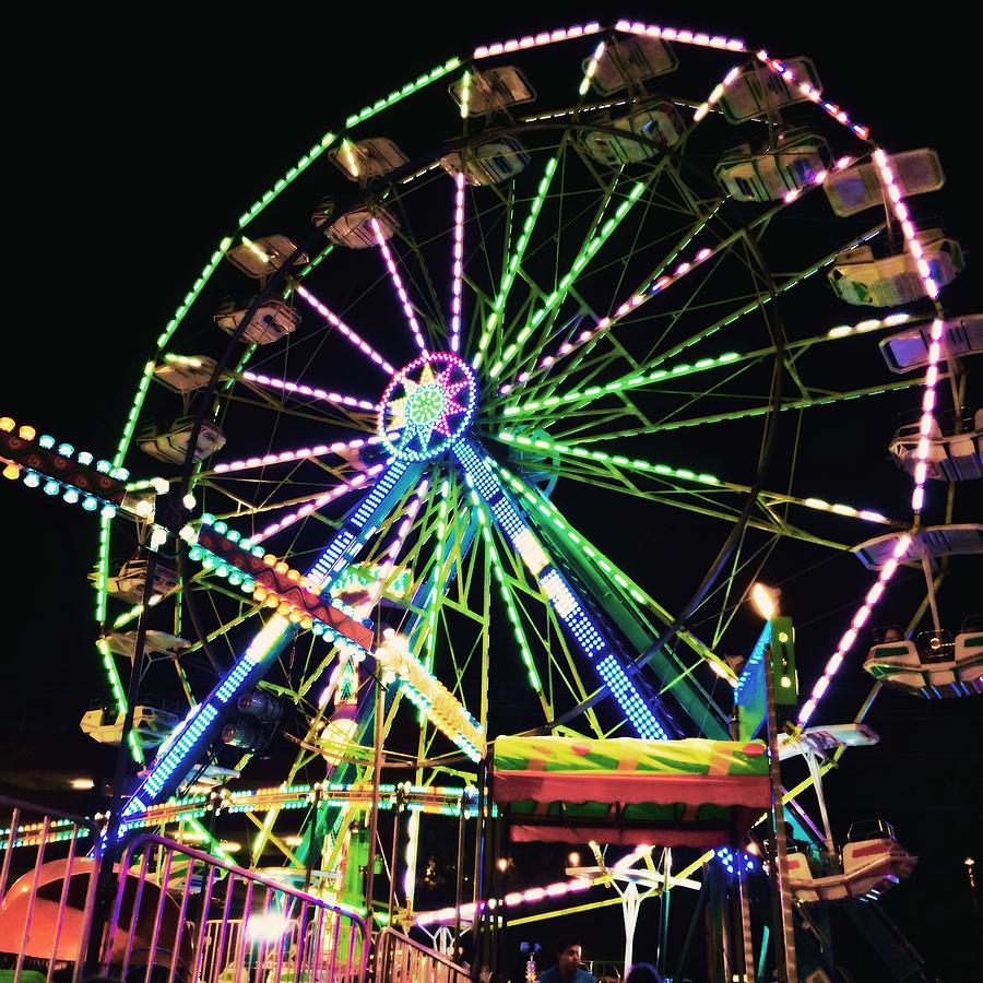 Neon Ferris Wheel Photograph by Dana Bucy Miller - Fine Art America