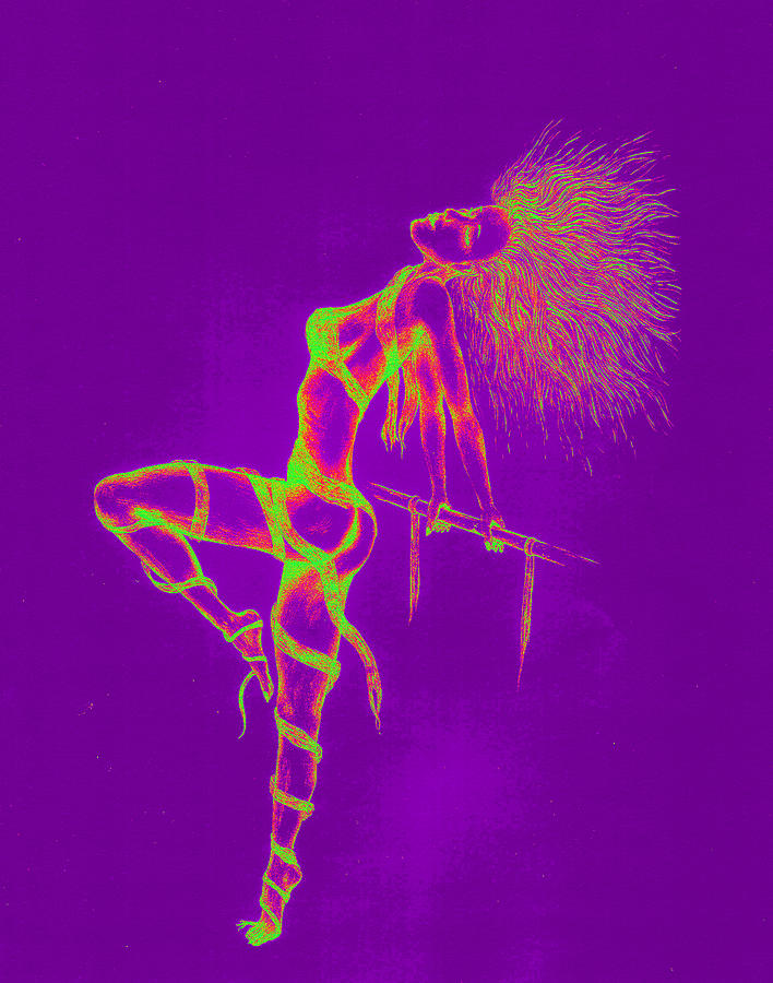 Neon flash dance. Digital Art by Kenneth Clarke