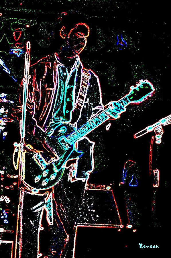 Neon Guitarman Photograph by A L Sadie Reneau