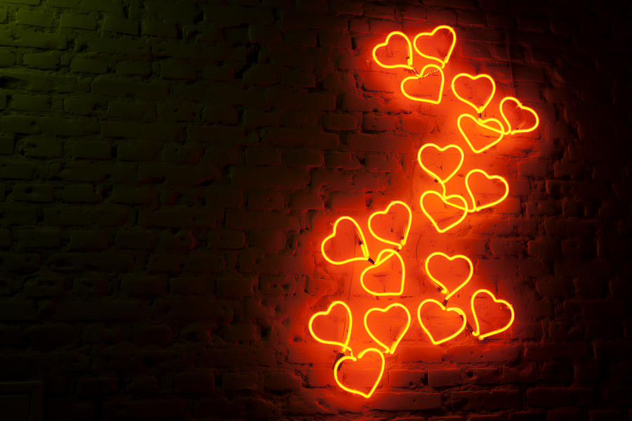 Neon Photograph - Neon Hearts by Luciano Trevisan