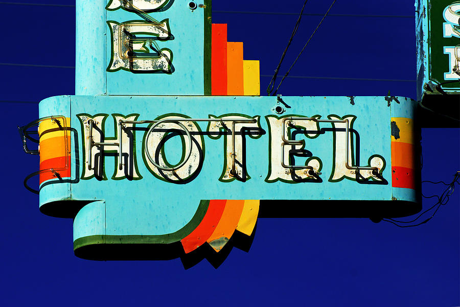 Neon Hotel Sign Photograph by Daniel Woodrum