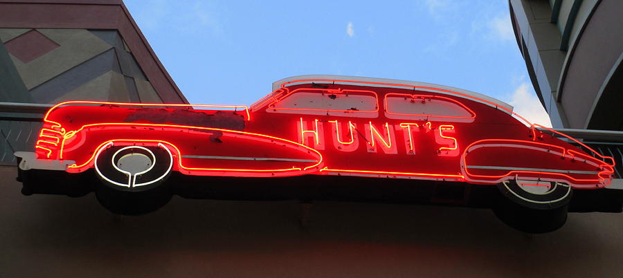 Sign Photograph - Neon Hunts by Randall Weidner