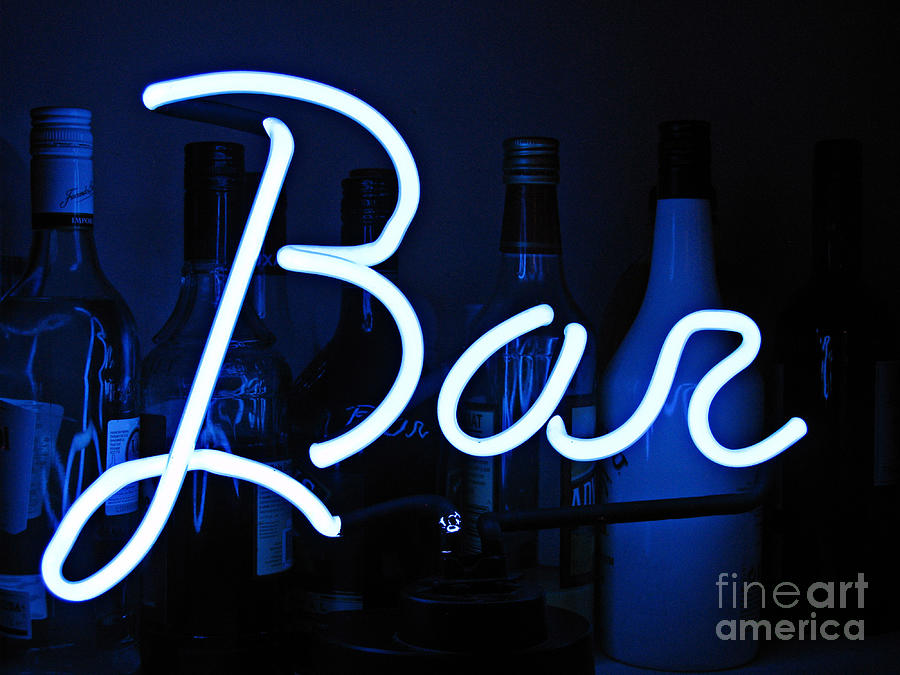 Neon Light Bar Sign Photograph by Tom Conway