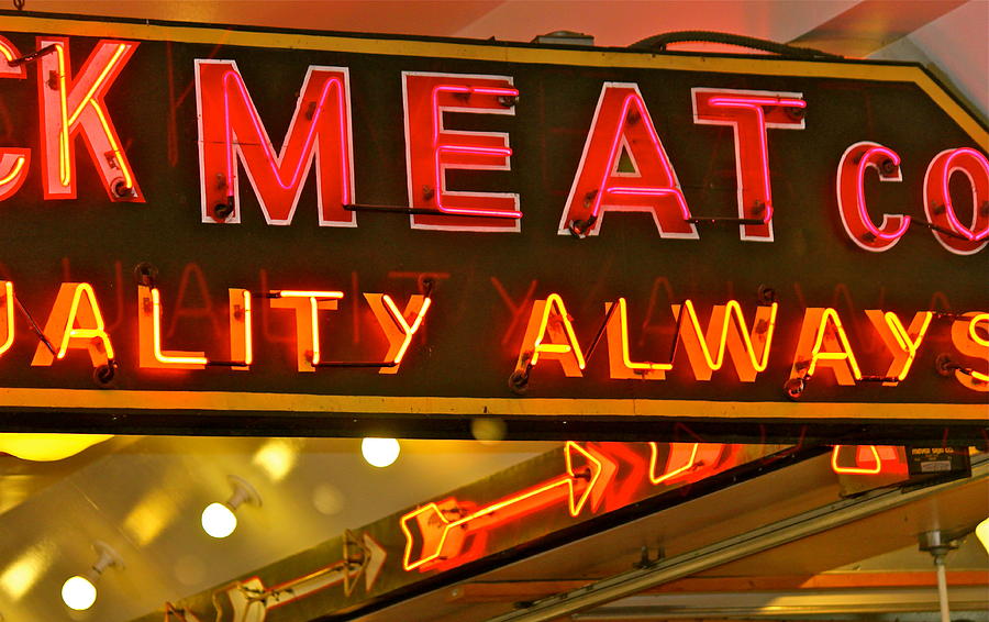 Neon Meat Photograph by Michael Cinnamond