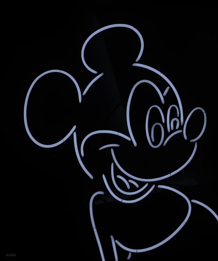 Neon Mickey Cyan Photograph by Rob Hans - Fine Art America