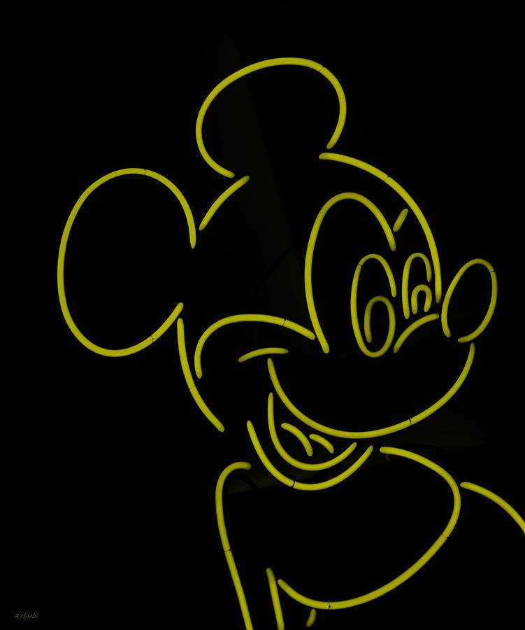 Neon Mickey Yellow Photograph by Rob Hans | Fine Art America