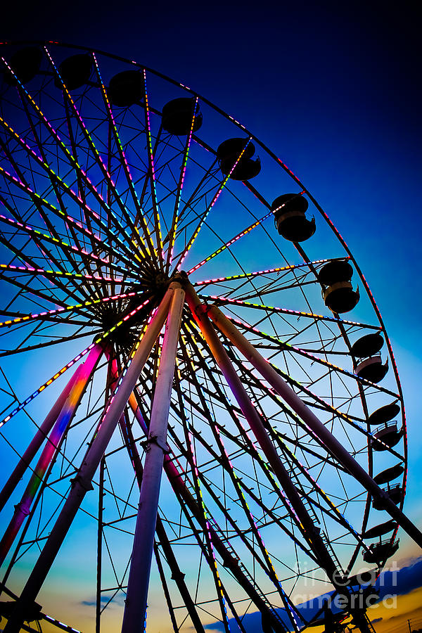 Neon Nights - Ferris Wheel Photograph by Colleen Kammerer