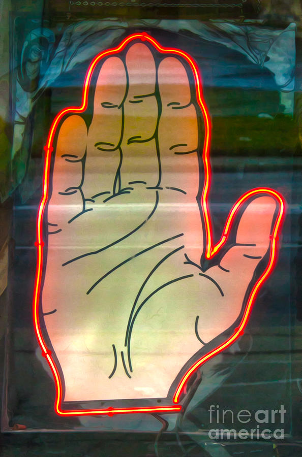 Neon Palm Reader Photograph by Gregory Dyer