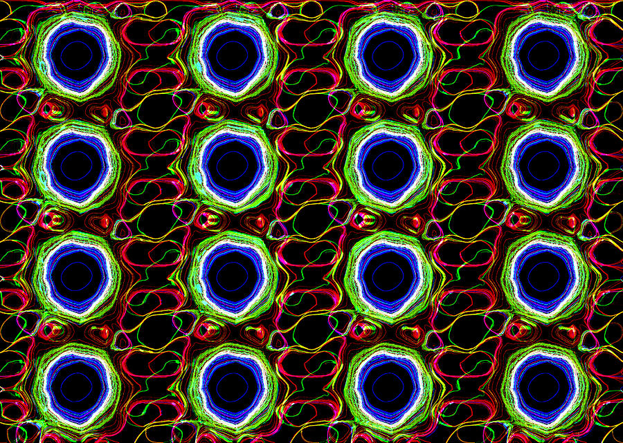 Neon pattern Digital Art by Steve Ball
