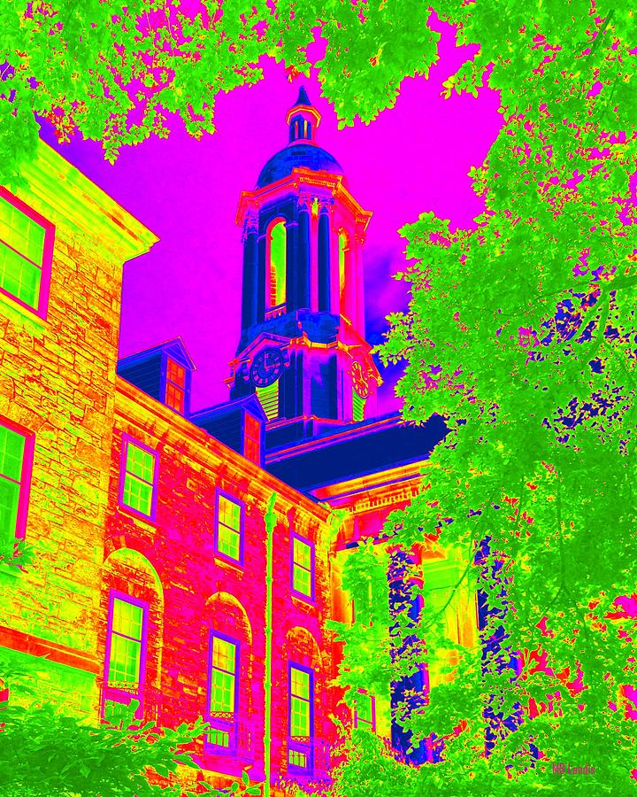 Neon Penn State Old Main Photograph by Mary Beth Landis