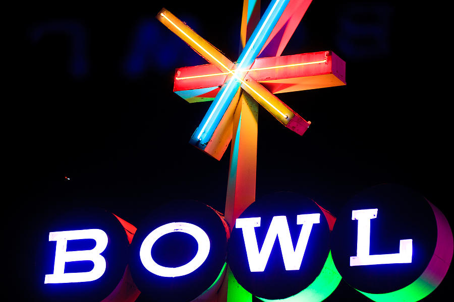 Neon Sign - Bowl Photograph by Ben Graham