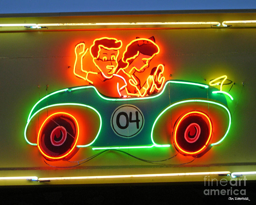 Pittsburgh Digital Art - Neon Sign Kennywood Park by Jim Zahniser