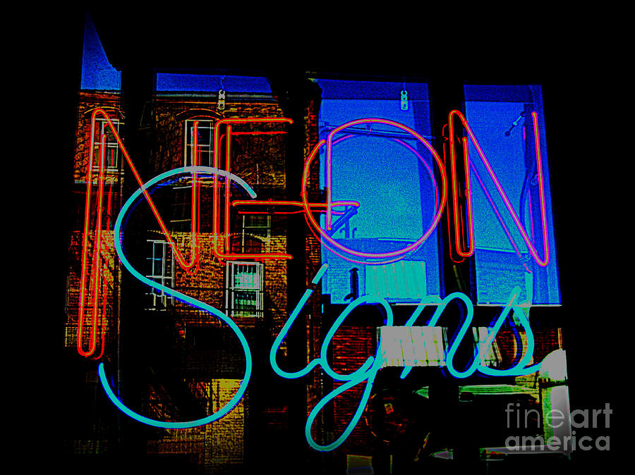 Neon Signs Edited Photograph by Kelly Awad