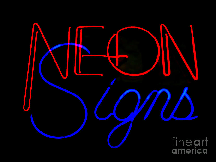 Neon Signs in Black Photograph by Kelly Awad