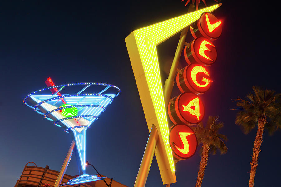 Neon Signs In Fremont Street, Downtown Photograph by Siegfried Layda
