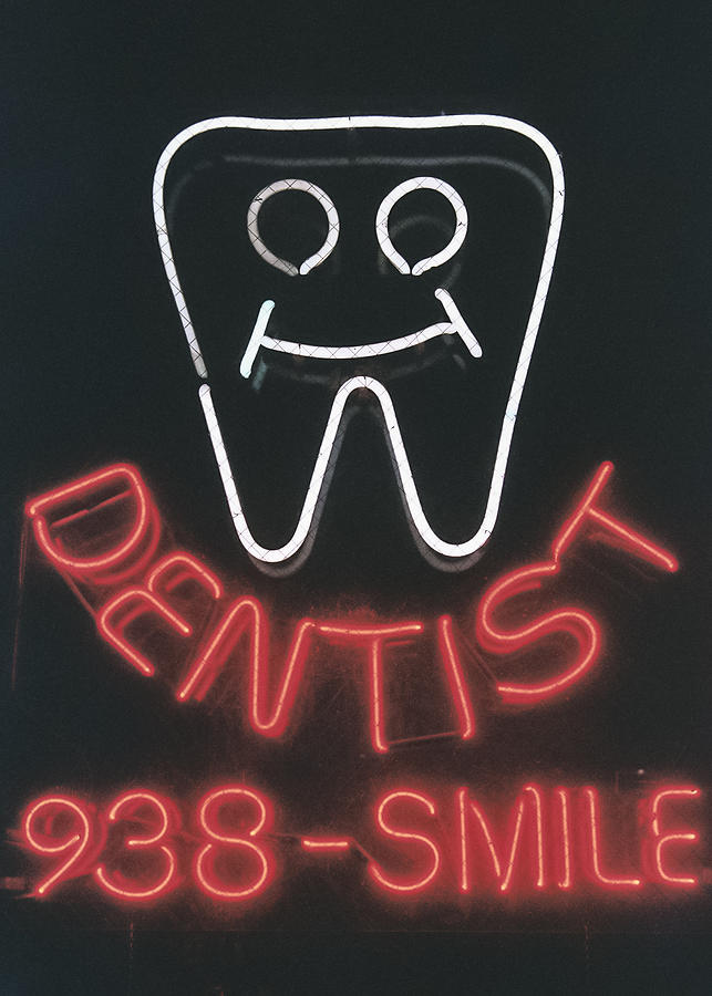 Sign Photograph - Neon Smile by Caitlyn  Grasso