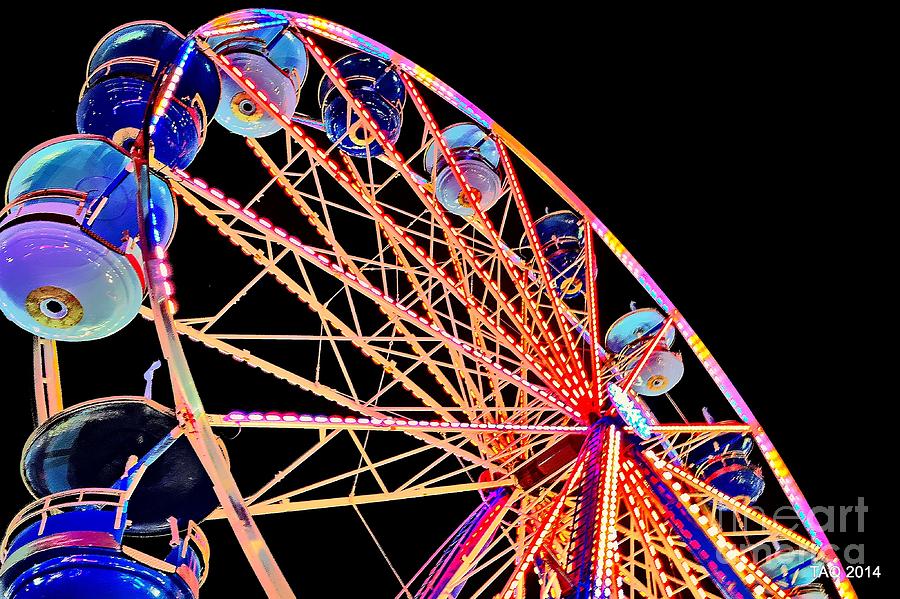 Ferris Wheel Photograph - Neon Spin by Tami Quigley