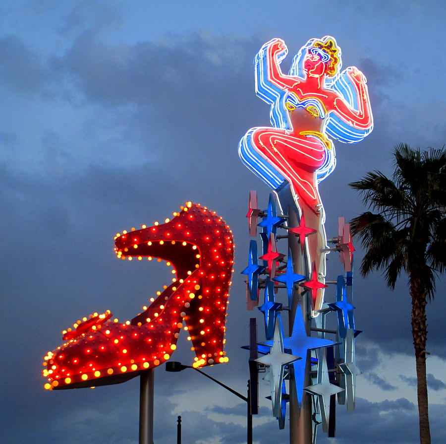 Neon Woman And Slipper Photograph by Randall Weidner